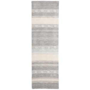 Safavieh 2'6&quot x 8' Hand Loomed Wool Runner Rug in Gray and Ivory