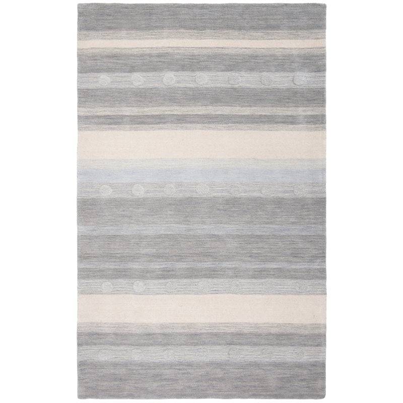 Safavieh 5' x 8' Hand Loomed Wool Rug in Gray and Ivory