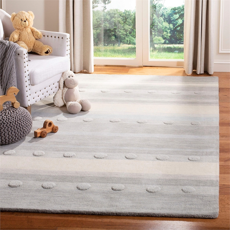 Safavieh 3' x 5' Hand Loomed Wool Rug in Aqua and Ivory