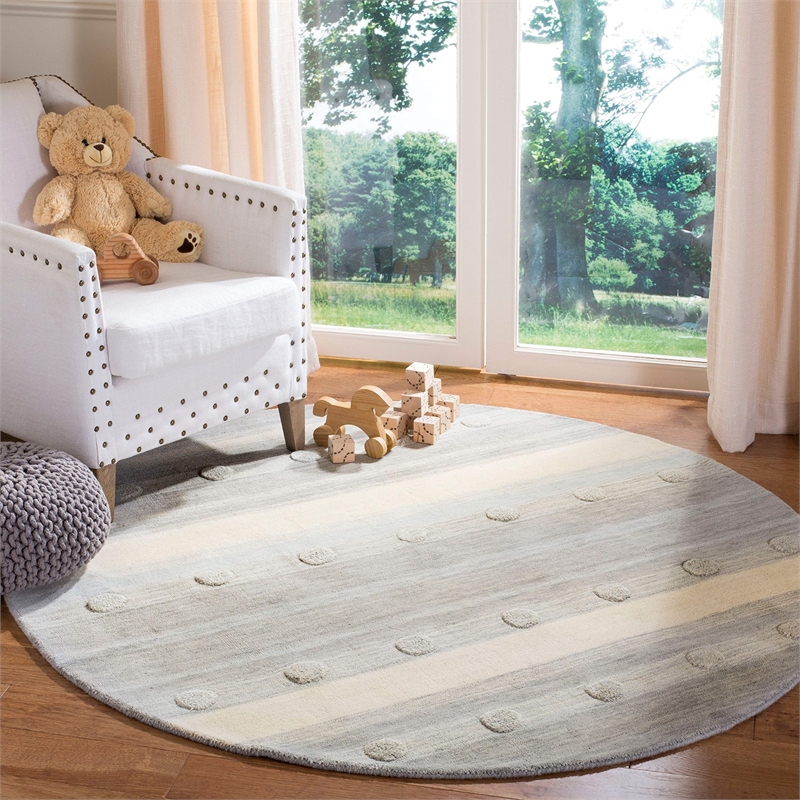 Safavieh 3' x 5' Hand Loomed Wool Rug in Aqua and Ivory