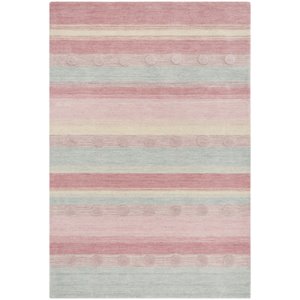 Safavieh Kids 4' x 6' Hand Loomed Wool Rug in Light Blue and Pink