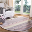 Safavieh 5' Round Hand Loomed Wool Rug in Light Purple and Ivory