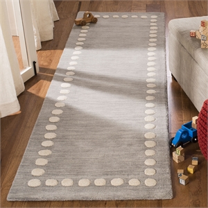 Safavieh 2'6&quot x 8' Hand Loomed Wool Runner Rug in Gray and Ivory