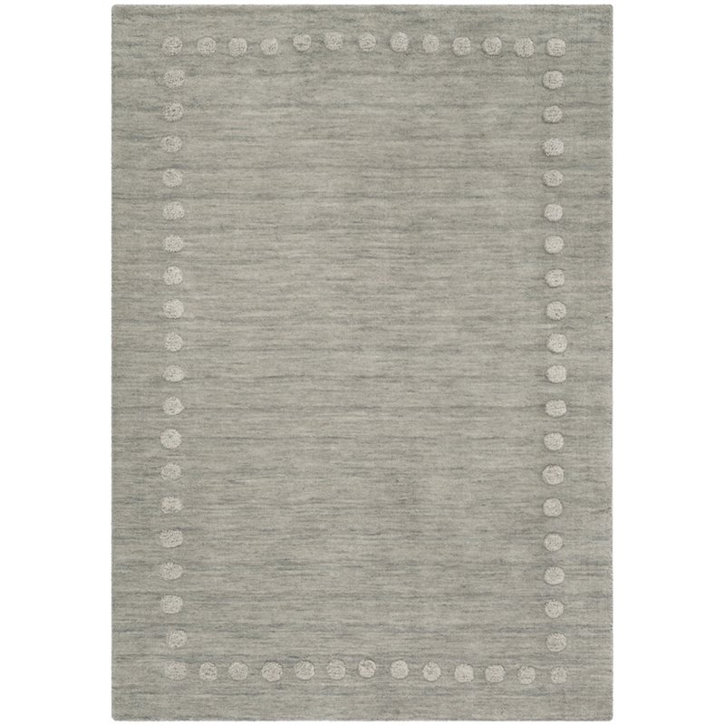 Safavieh 4' x 6' Hand Loomed Wool Rug in Gray and Ivory