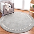 Safavieh 5' Round Hand Loomed Wool Rug in Gray and Ivory