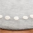 Safavieh 5' Round Hand Loomed Wool Rug in Gray and Ivory