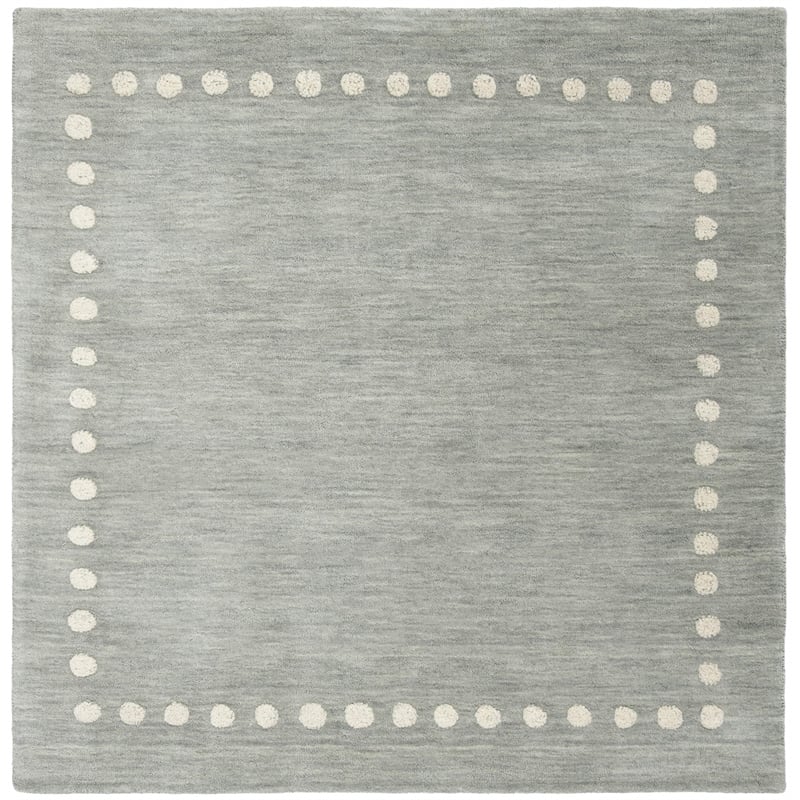 Safavieh 5' Square Hand Loomed Wool Rug in Gray and Ivory