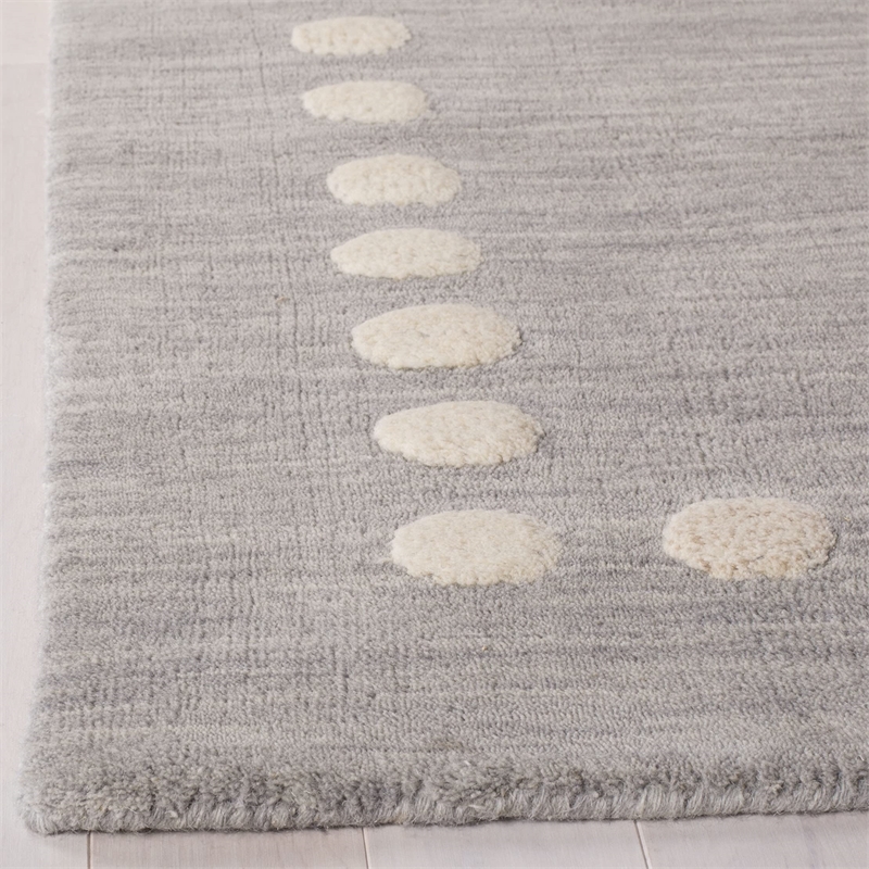 Safavieh 5' Square Hand Loomed Wool Rug in Gray and Ivory