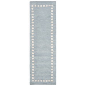 Safavieh 2'6&quot x 8' Hand Loomed Wool Runner Rug in Blue and Ivory