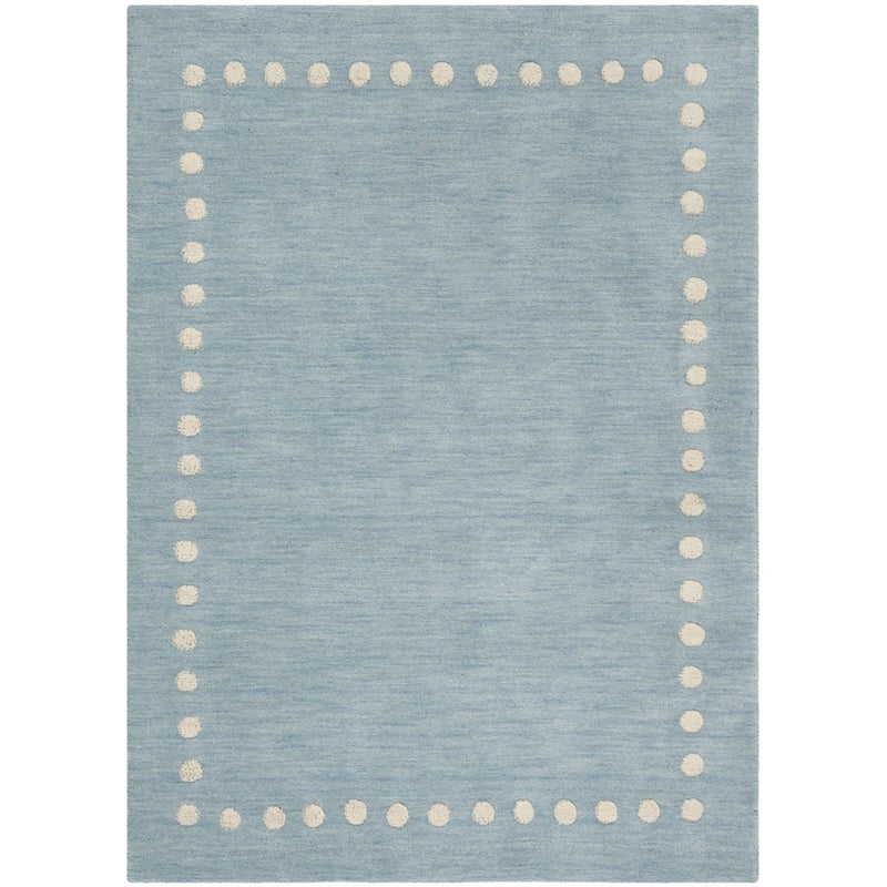 Safavieh 4' x 6' Hand Loomed Wool Rug in Blue and Ivory