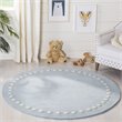 Safavieh 5' Round Hand Loomed Wool Rug in Blue and Ivory