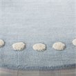Safavieh 5' Round Hand Loomed Wool Rug in Blue and Ivory