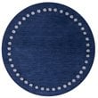 Safavieh 5' Round Hand Loomed Wool Rug in Navy and Ivory