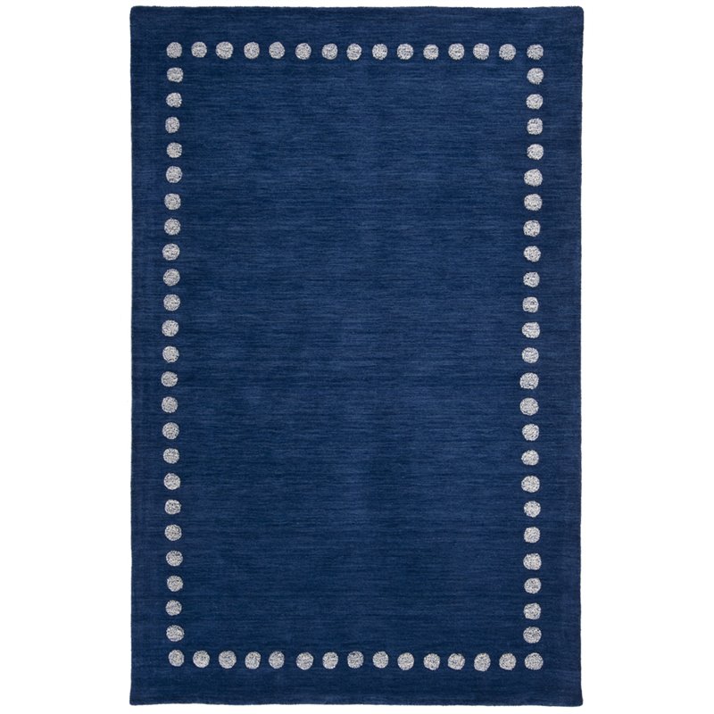 Safavieh 8' x 10' Hand Loomed Wool Rug in Navy and Ivory
