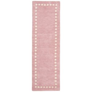 Safavieh 2'6&quot x 8' Hand Loomed Wool Runner Rug in Pink and Ivory