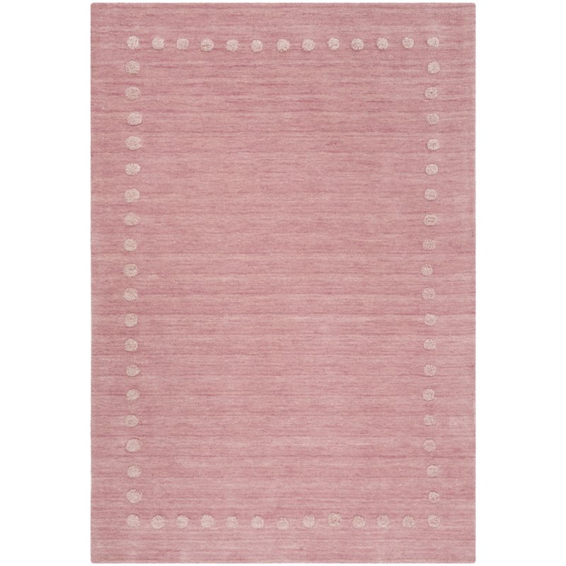 Safavieh 4' x 6' Hand Loomed Wool Rug in Pink and Ivory