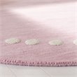 Safavieh 5' Round Hand Loomed Wool Rug in Pink and Ivory