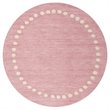 Safavieh 5' Round Hand Loomed Wool Rug in Pink and Ivory
