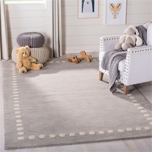 Safavieh 5' Square Hand Loomed Wool Rug in Pink and Ivory
