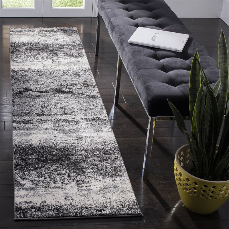 Safavieh Spirit 2' x 8' Runner Rug in Charcoal and Light Gray