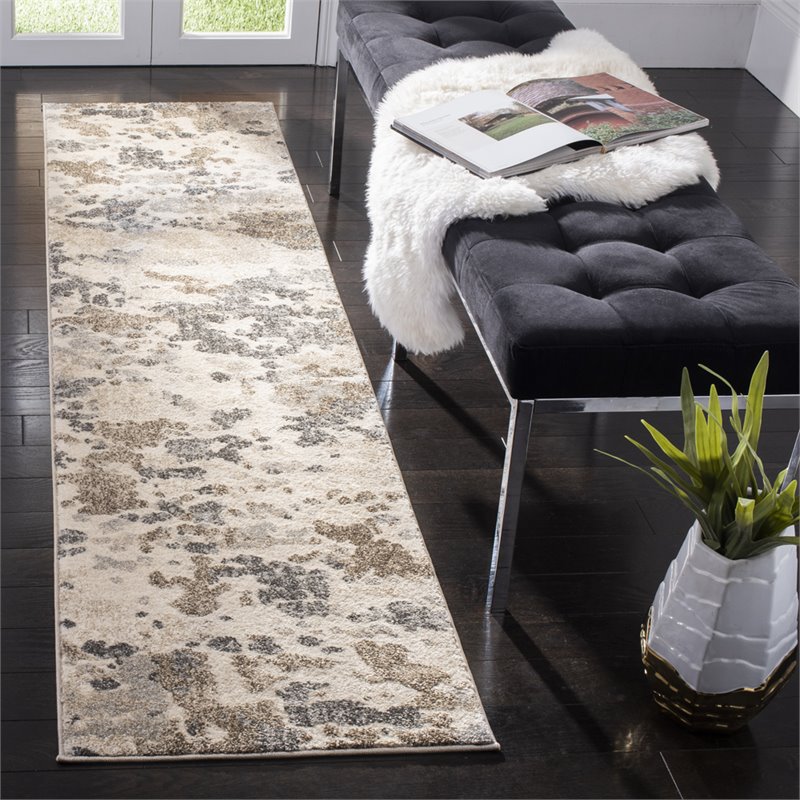 Safavieh Spirit 2' x 8' Runner Rug in Taupe and Ivory