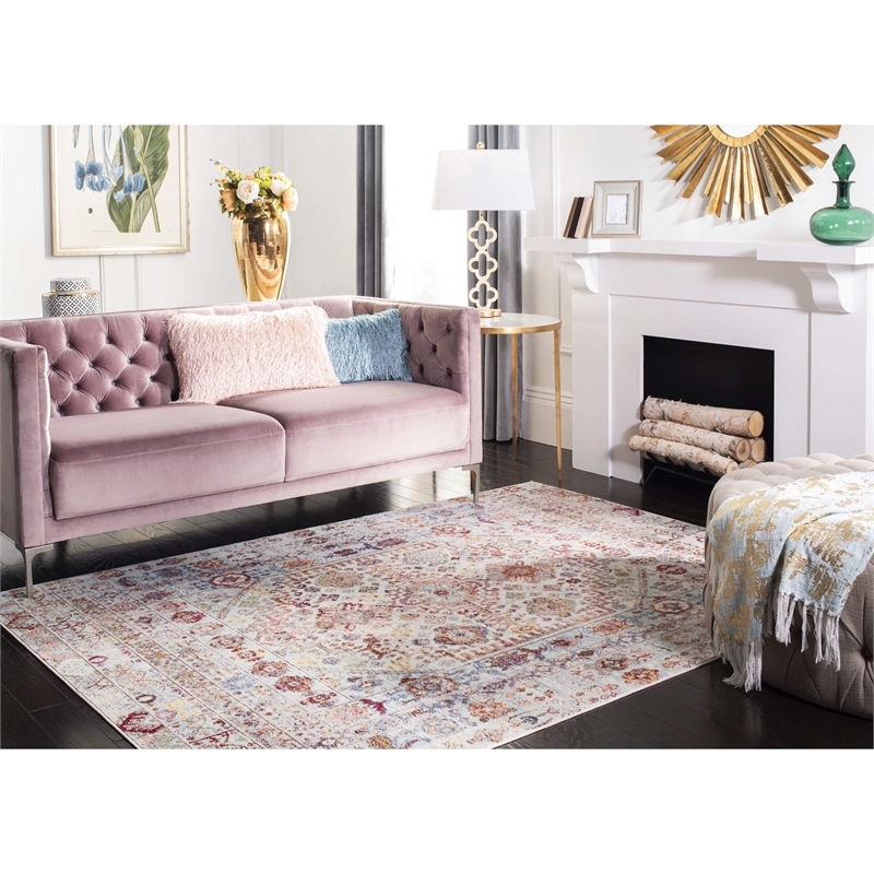 Safavieh Valencia 8' x 10' Rug in Blue and Red