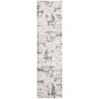 Safavieh Vogue 2' X 8' Polyester Power Loomed Rug In Beige And Charcoal
