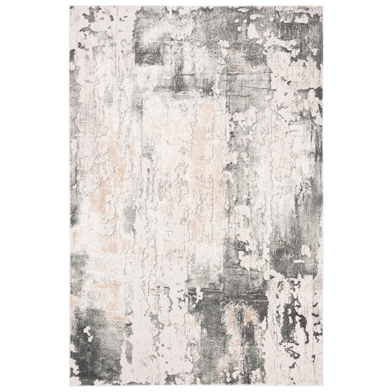 Safavieh Vogue 4' X 6' Polyester Power Loomed Rug In Beige And Charcoal