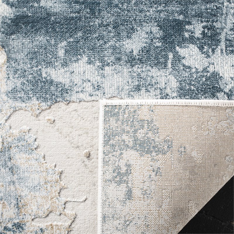 Safavieh Vogue 8' X 10' Polyester Power Loomed Rug in Beige / Turquoise