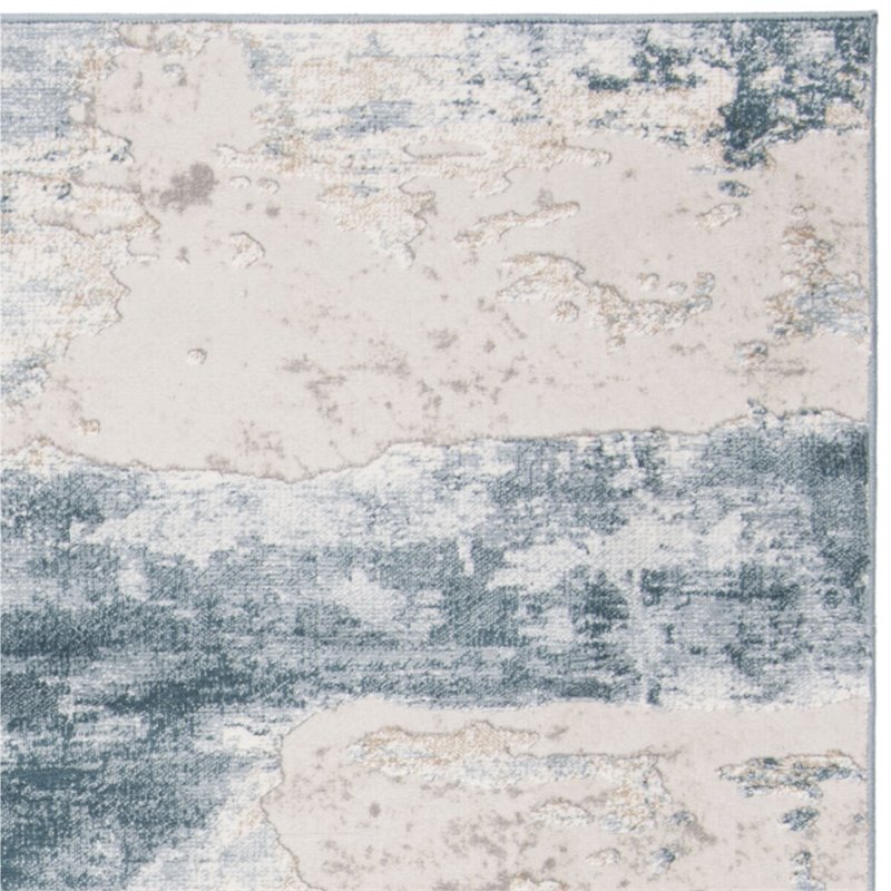 Safavieh Vogue 8' X 10' Polyester Power Loomed Rug in Beige / Turquoise