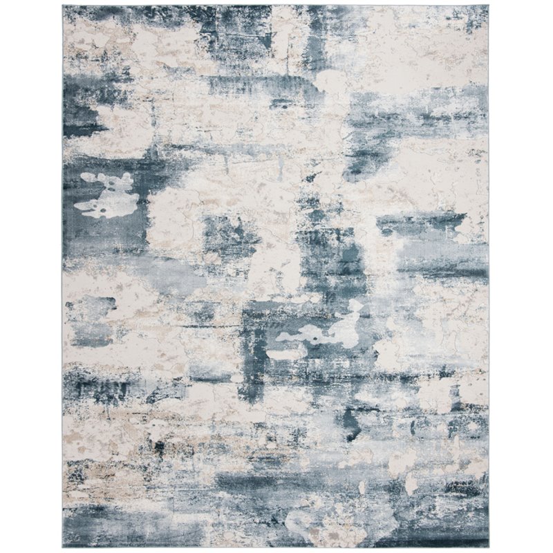 Safavieh Vogue 8' X 10' Polyester Power Loomed Rug in Beige / Turquoise