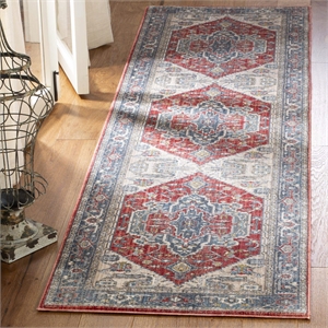 Safavieh Vintage 2'2&quot x 12' Runner Rug in Red and Blue