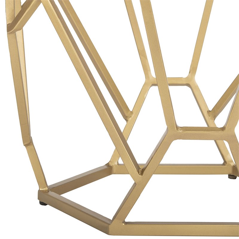 Safavieh Ava Geometric Accent Table in Gray and Gold