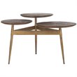 Safavieh Ian 3 Circle Accent Table in Rustic Honey and Gold