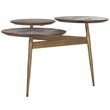 Safavieh Ian 3 Circle Accent Table in Rustic Honey and Gold