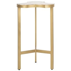 Safavieh Suki Tripod Accent End Table in White and Gold