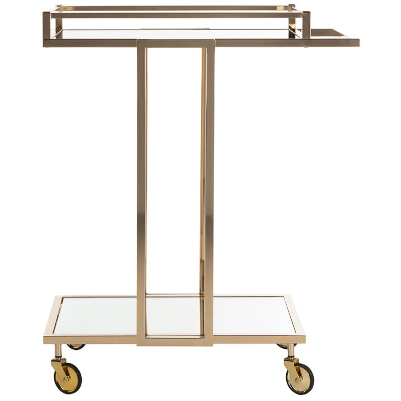 Safavieh Capri 2 Tier Glass Bar Cart in Gold