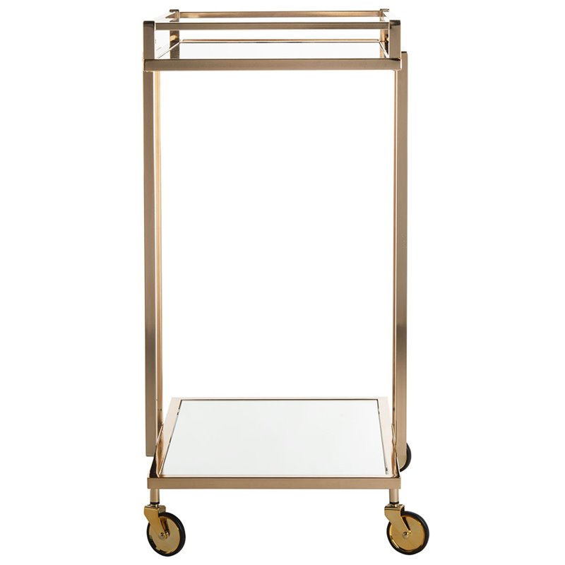 Safavieh Capri 2 Tier Glass Bar Cart in Gold