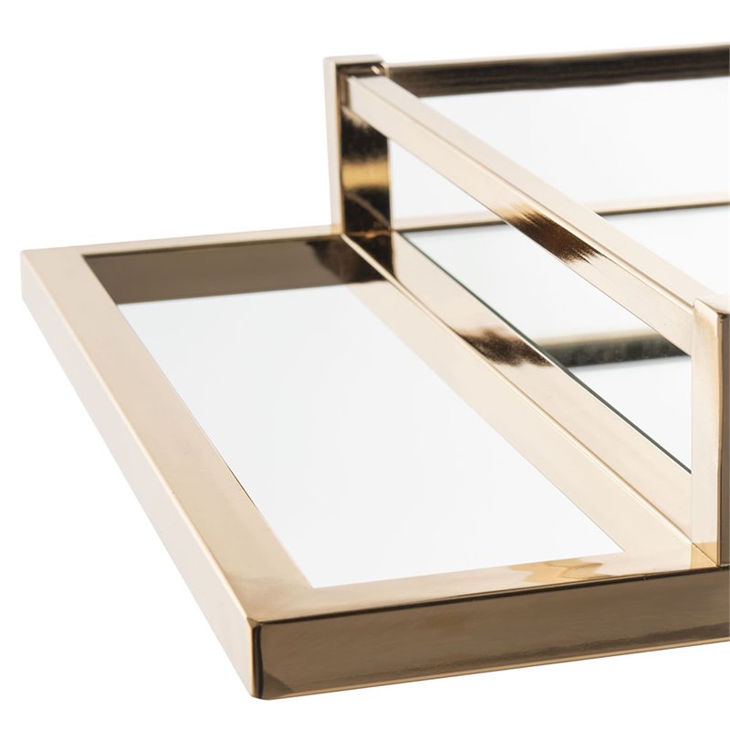 Safavieh Capri 2 Tier Glass Bar Cart in Gold