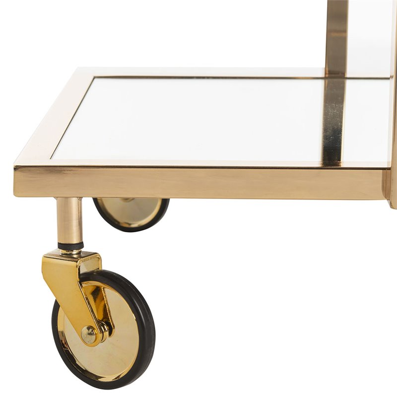 Safavieh Capri 2 Tier Glass Bar Cart in Gold