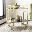 Safavieh Eliza 2 Tier Glass Bar Cart in Gold and Black