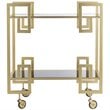 Safavieh Eliza 2 Tier Glass Bar Cart in Gold and Black