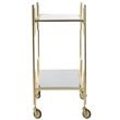 Safavieh Eliza 2 Tier Glass Bar Cart in Gold and Black