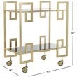 Safavieh Eliza 2 Tier Glass Bar Cart in Gold and Black