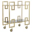 Safavieh Eliza 2 Tier Glass Bar Cart in Gold and Black