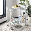 Safavieh Ingrid 2 Tier Glass Bar Cart in Chrome