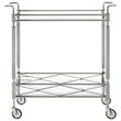 Safavieh Ingrid 2 Tier Glass Bar Cart in Chrome