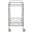 Safavieh Ingrid 2 Tier Glass Bar Cart in Chrome