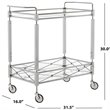 Safavieh Ingrid 2 Tier Glass Bar Cart in Chrome