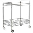 Safavieh Ingrid 2 Tier Glass Bar Cart in Chrome
